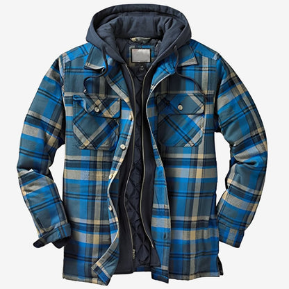 Flanelljacke Herren mit Kapuze & Fleecefutter | Warm, Lässig & Outdoor-Tauglich