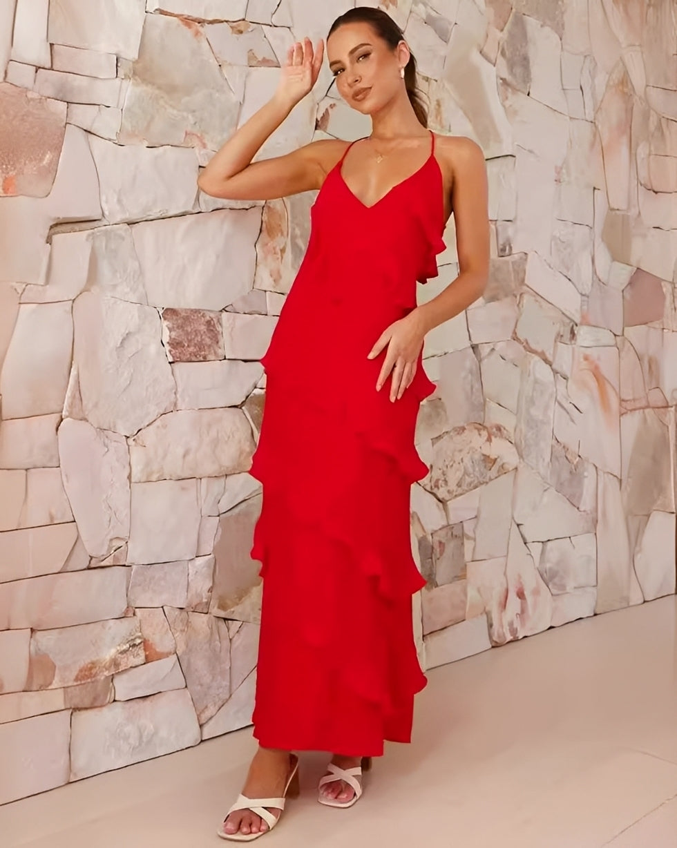 Damen Maxi-Kleid mit Neckholder – Elegantes Kleid für Events und festliche Anlässe