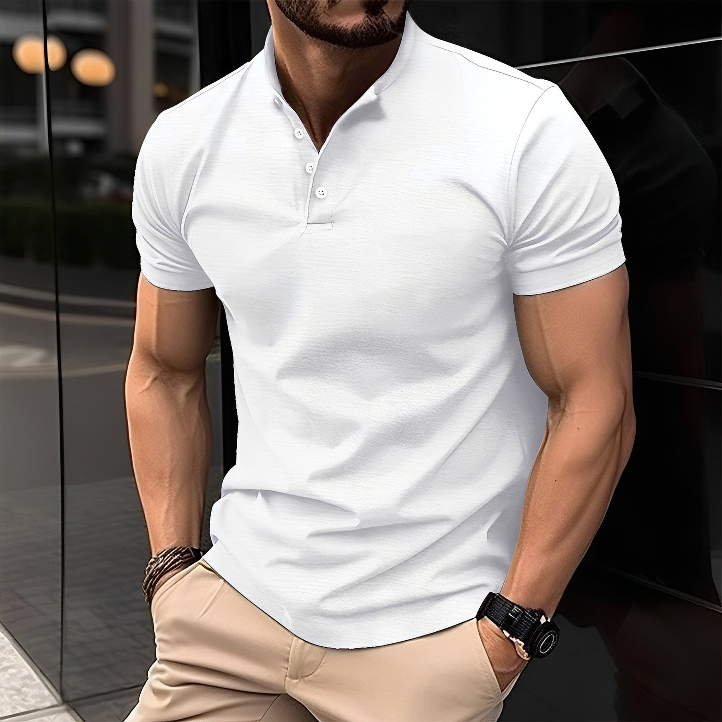Herren Shirt mit Knopfleiste – Komfortables Oberteil für Alltag und Freizeit