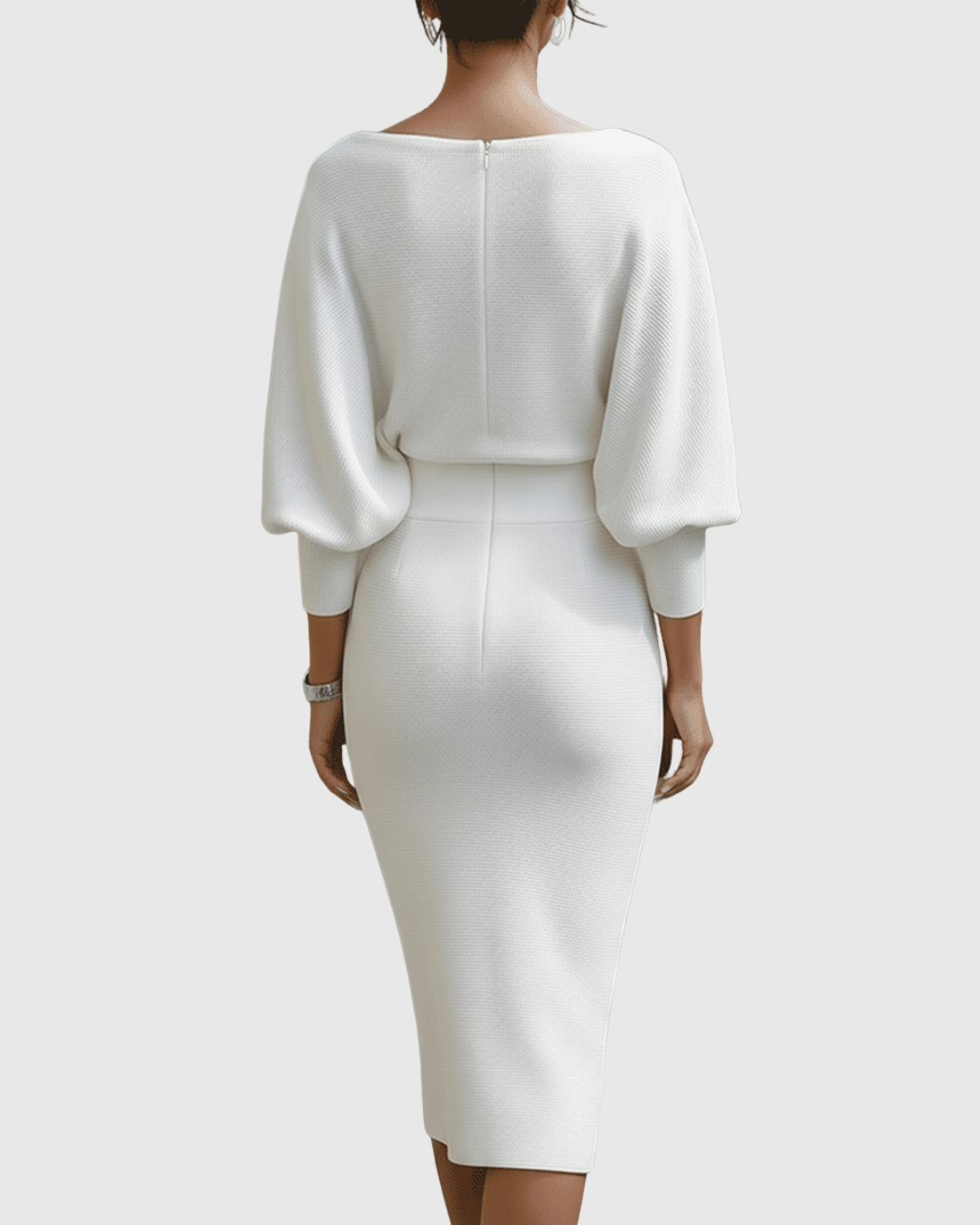 Damen Midikleid – Elegantes Kleid mit Drapierung und fließender Passform