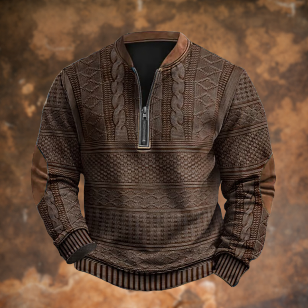 Herren Strickpullover mit halbem Reißverschluss | Stylischer Pullover für kühle Tage