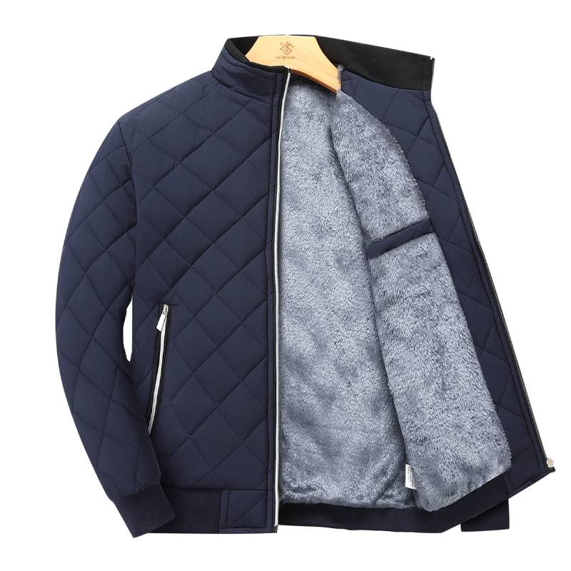 George | Herren Fleecejacke mit Stehkragen | Uni Reißverschlussjacke Warm & Bequem