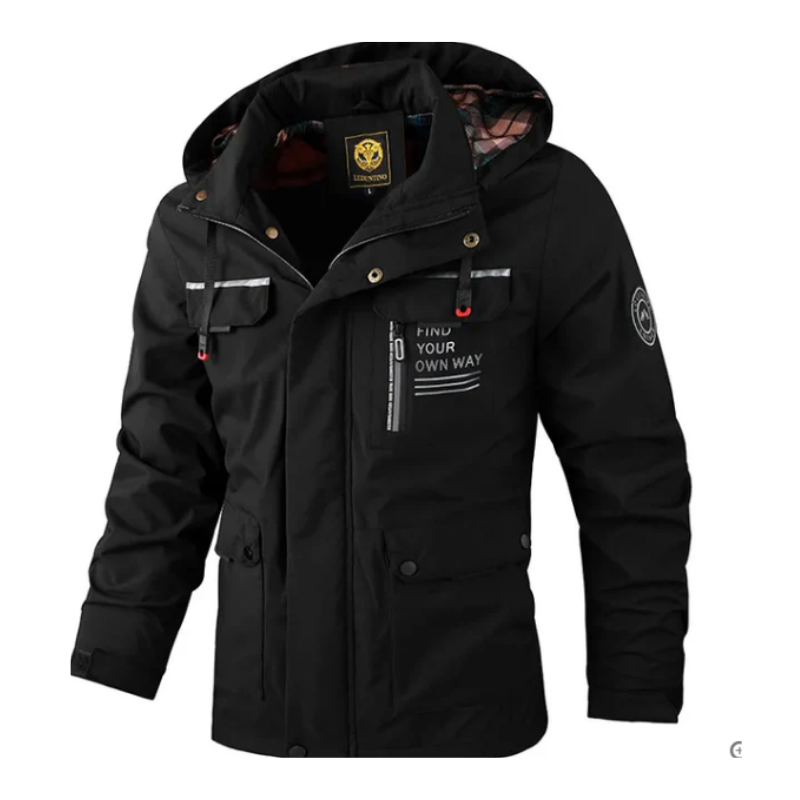 Miles | Herren Winterjacke mit Kapuze & Taschen, Modernes Design, Warm & Bequem