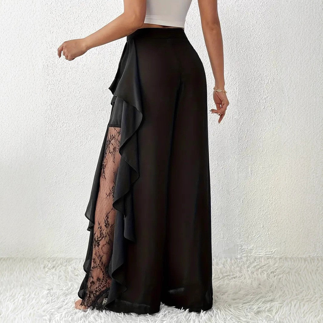 Damen High-Waist Hose mit weitem Bein – Elegante Stoffhose für Büro, Alltag und stilvolle Outfits