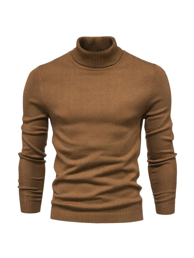 Clemaria | Herren Rollkragenpullover Slim Fit, Langarm Strick für Smart Casual Look