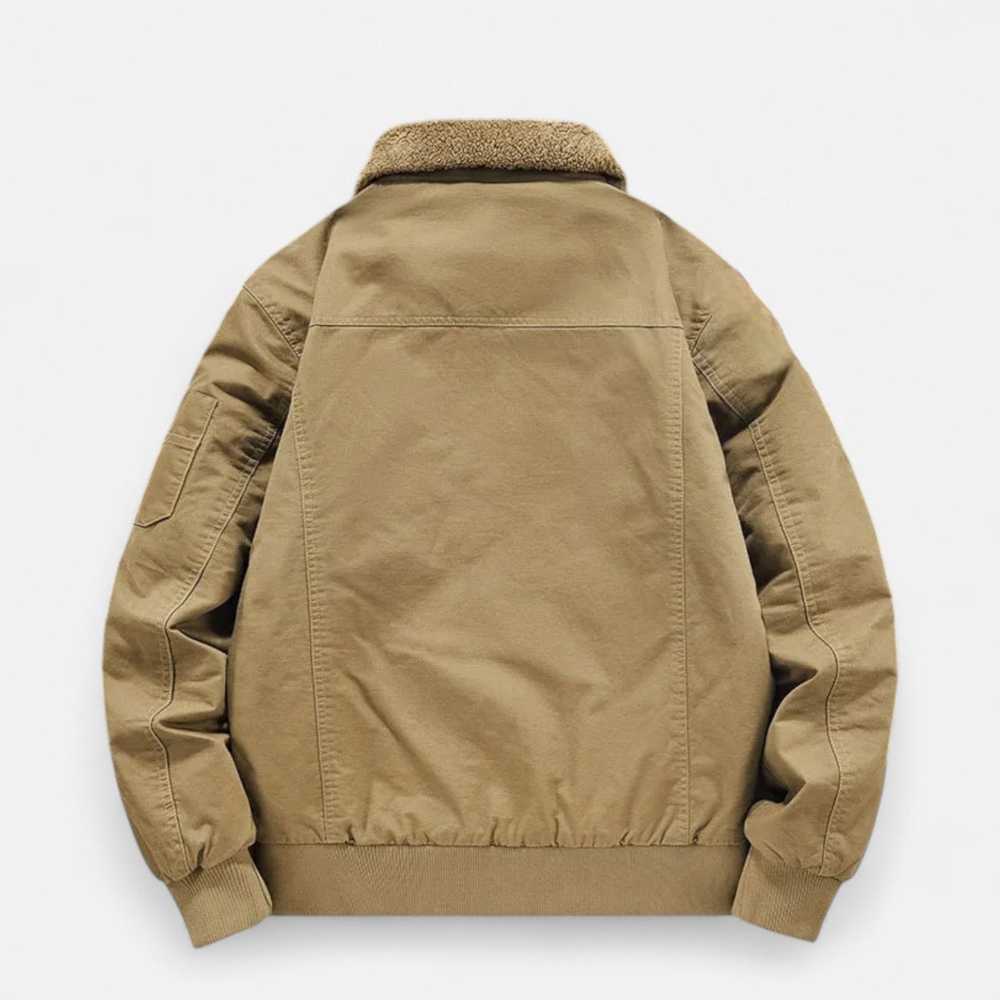 Leon | Herren Casual Jacke mit Reißverschluss & Stehkragen – Fleecegefütterte Baumwoll-Strickjacke