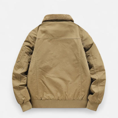 Leon | Herren Casual Jacke mit Reißverschluss & Stehkragen – Fleecegefütterte Baumwoll-Strickjacke