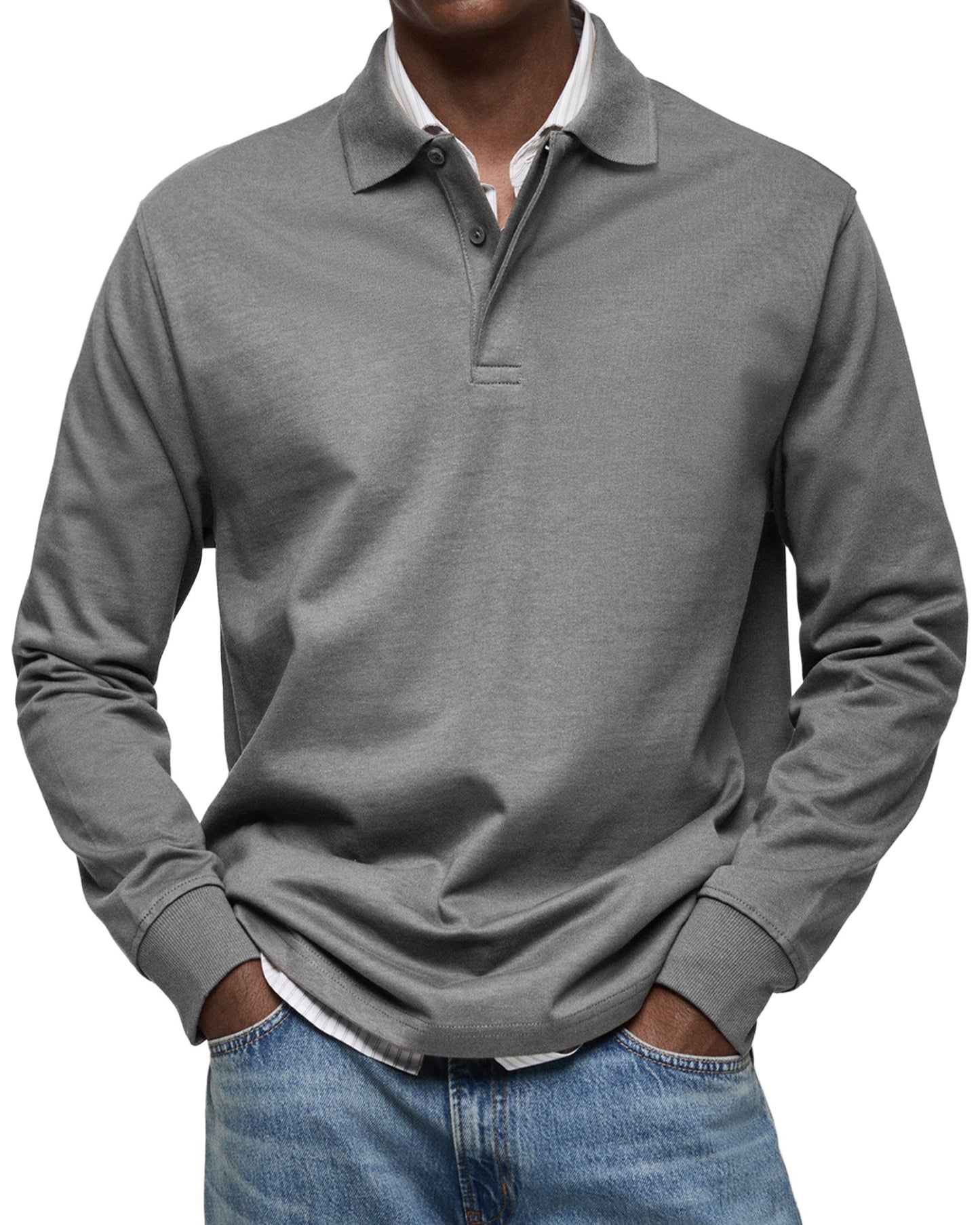 Herren Langarm-Poloshirt mit Knopfleiste – Klassisch, Bequem & Vielseitig