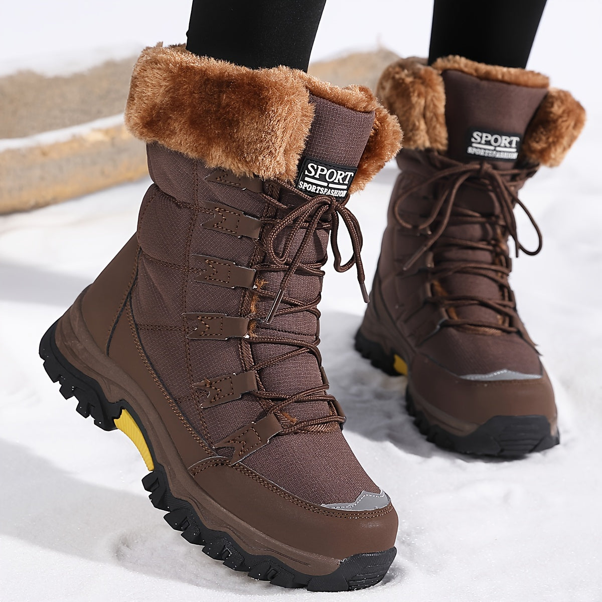 Damen Winterstiefel Braun | Wasserfest, Warm & Rutschfest für Kalte Tage
