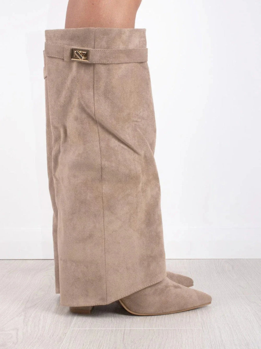 Damen Kniehohe Stiefel | Weiter Schaft & Stabiler Blockabsatz für Elegante Silhouette