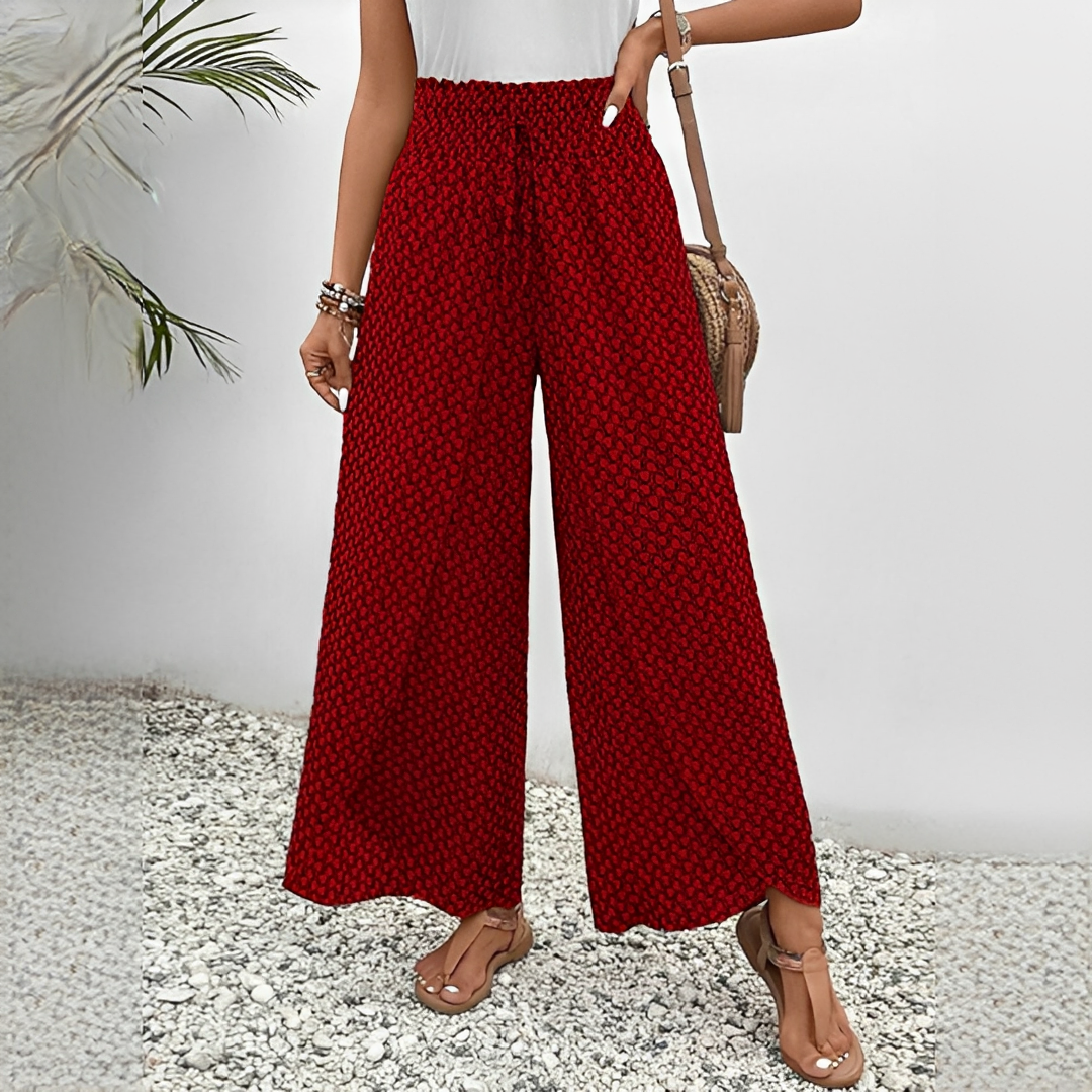 Damen Sommerhose mit Kordelzug und elastischen Bündchen – Leichte Freizeithose für Alltag und Urlaub