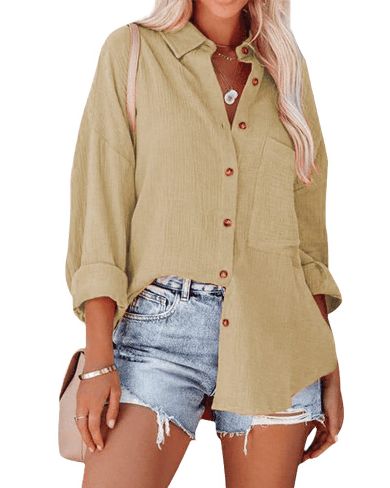 Hennalore | Locker geschnittene Bluse mit Reverskragen & Brusttasche