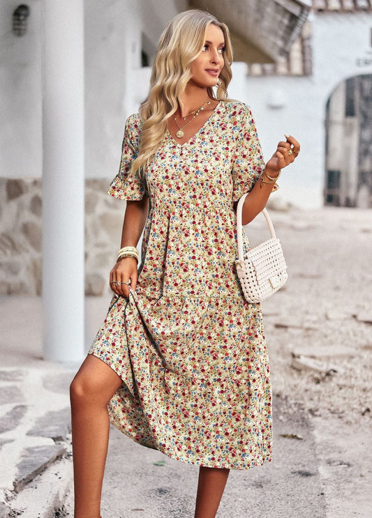 Damen Midikleid – Florales Kleid mit bequemer Passform