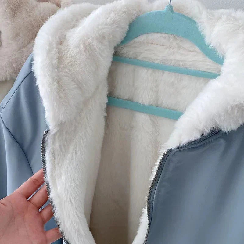 Damen Winterjacke Oversize | Kuschelige Jacke mit Fleece-Innenfutter