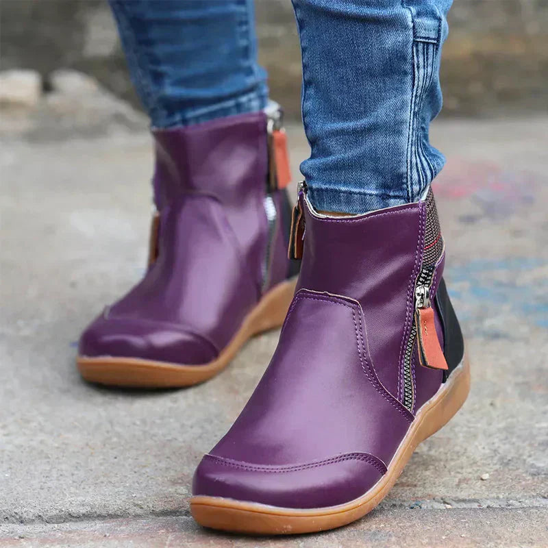 Damen Stiefeletten mit Futter & Reißverschluss | Warm, Lässig & Wintertauglich
