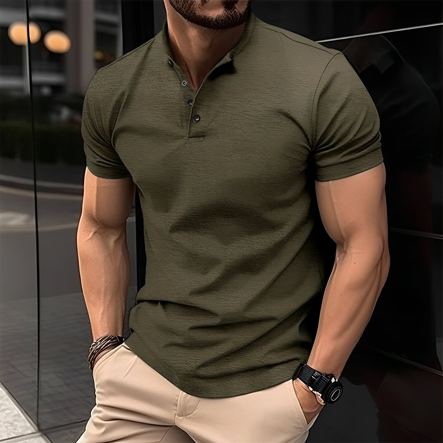 Herren Shirt mit Knopfleiste – Komfortables Oberteil für Alltag und Freizeit
