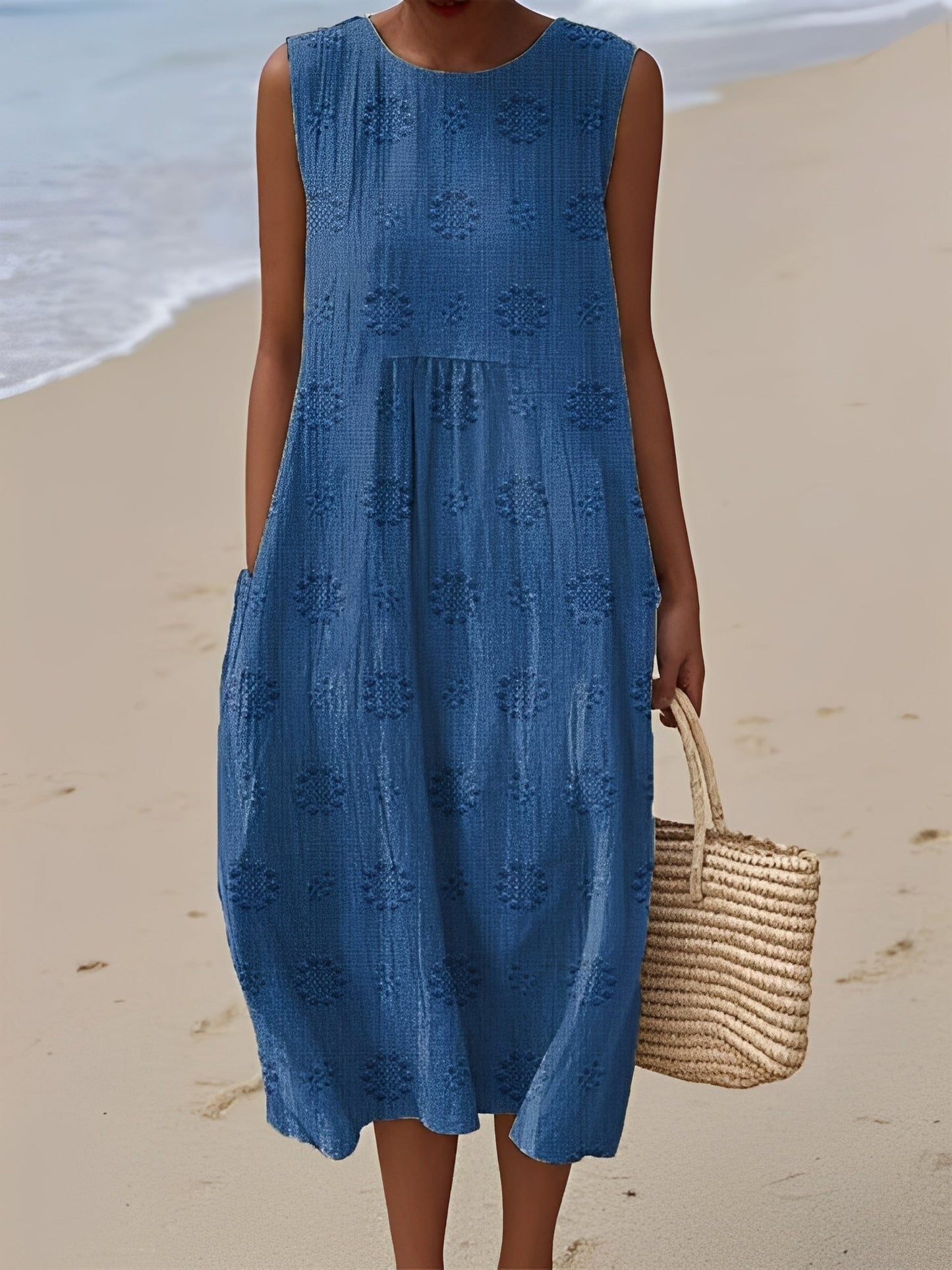 Damen Sommerkleid – Ärmelloses Kleid mit modernem Muster und bequemer Passform