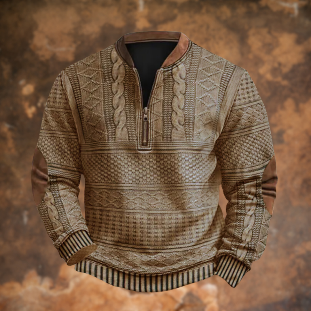 Herren Strickpullover mit halbem Reißverschluss | Stylischer Pullover für kühle Tage