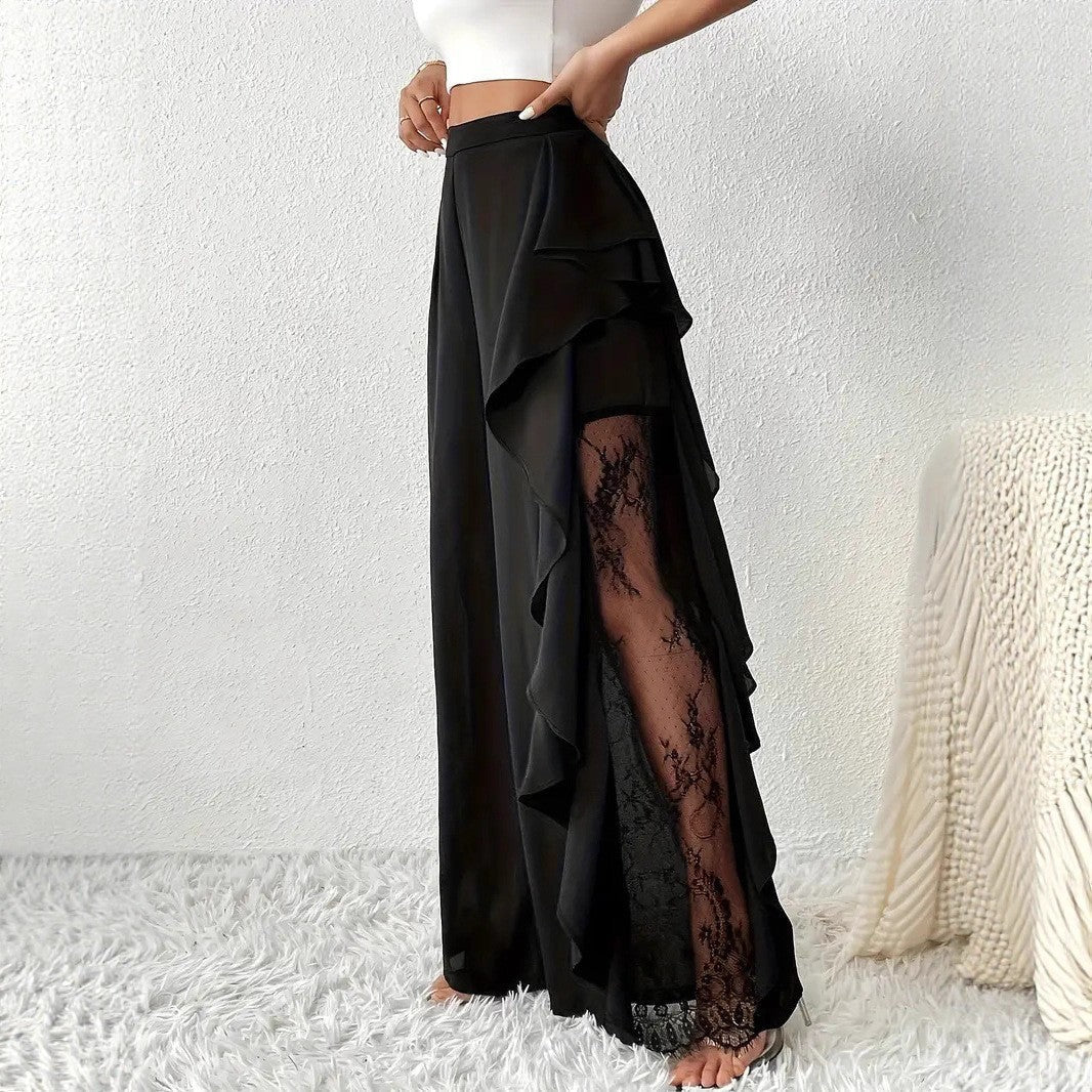 Damen High-Waist Hose mit weitem Bein – Elegante Stoffhose für Büro, Alltag und stilvolle Outfits