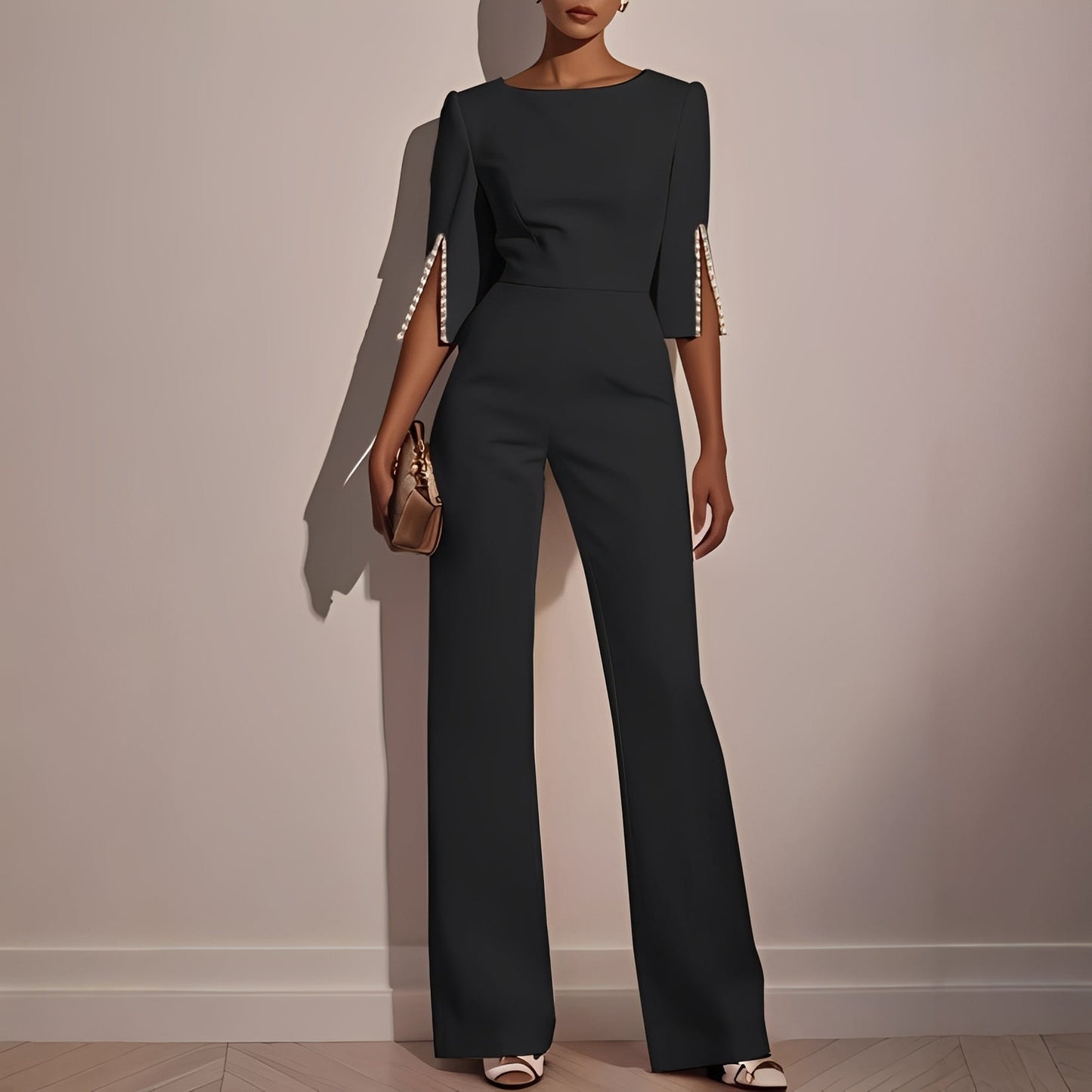 Damen Jumpsuit mit Glockenärmeln – Eleganter Overall für Events und besondere Anlässe