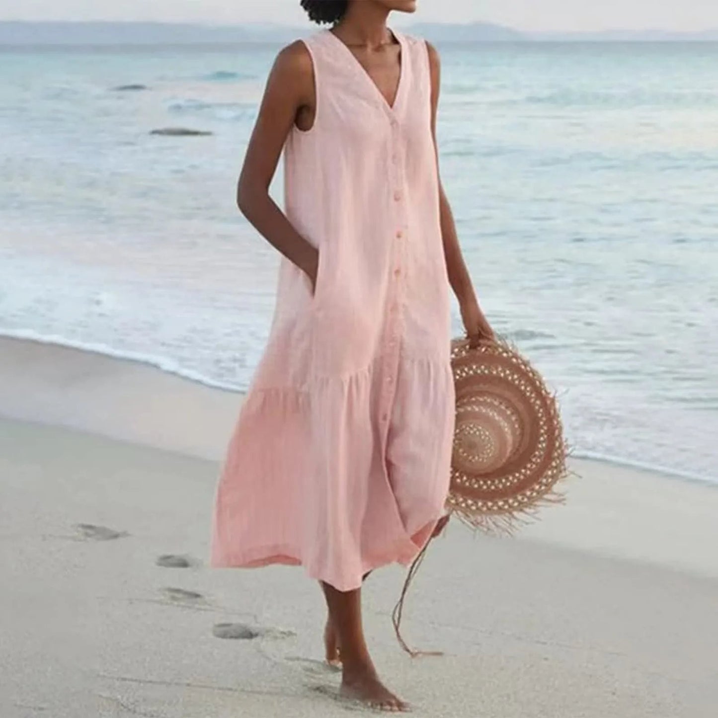 Damen Sommer-Top mit V-Ausschnitt – Elegant, Ärmellos & Vielseitig