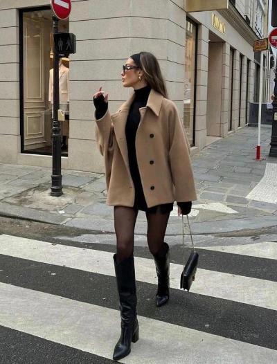 Damen Oversize Wolljacke mit weitem Ärmel | Stylischer Winter-Layer für City & Alltag