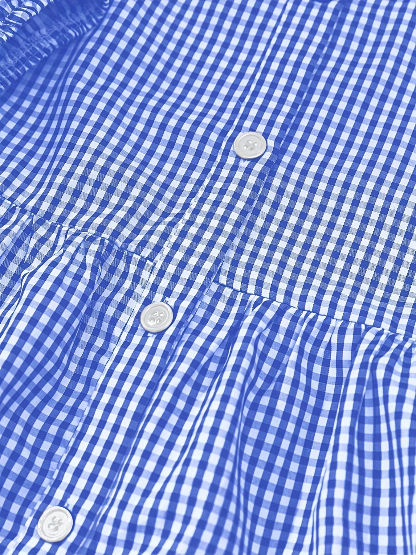 Loise | Sommerliches Leinenkleid mit Karomuster und 3/4 Bischofsärmeln für Damen