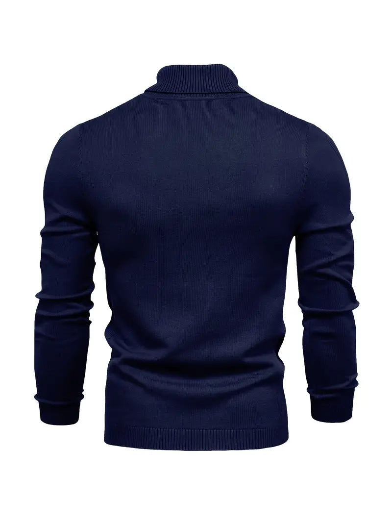 Clemaria | Herren Rollkragenpullover Slim Fit, Langarm Strick für Smart Casual Look