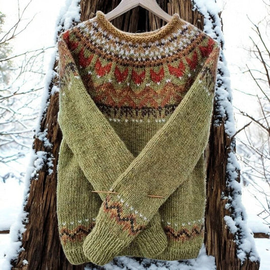 Damenpullover mit Tribal-Muster | Bequem & Elegant für Frühling & Sommer