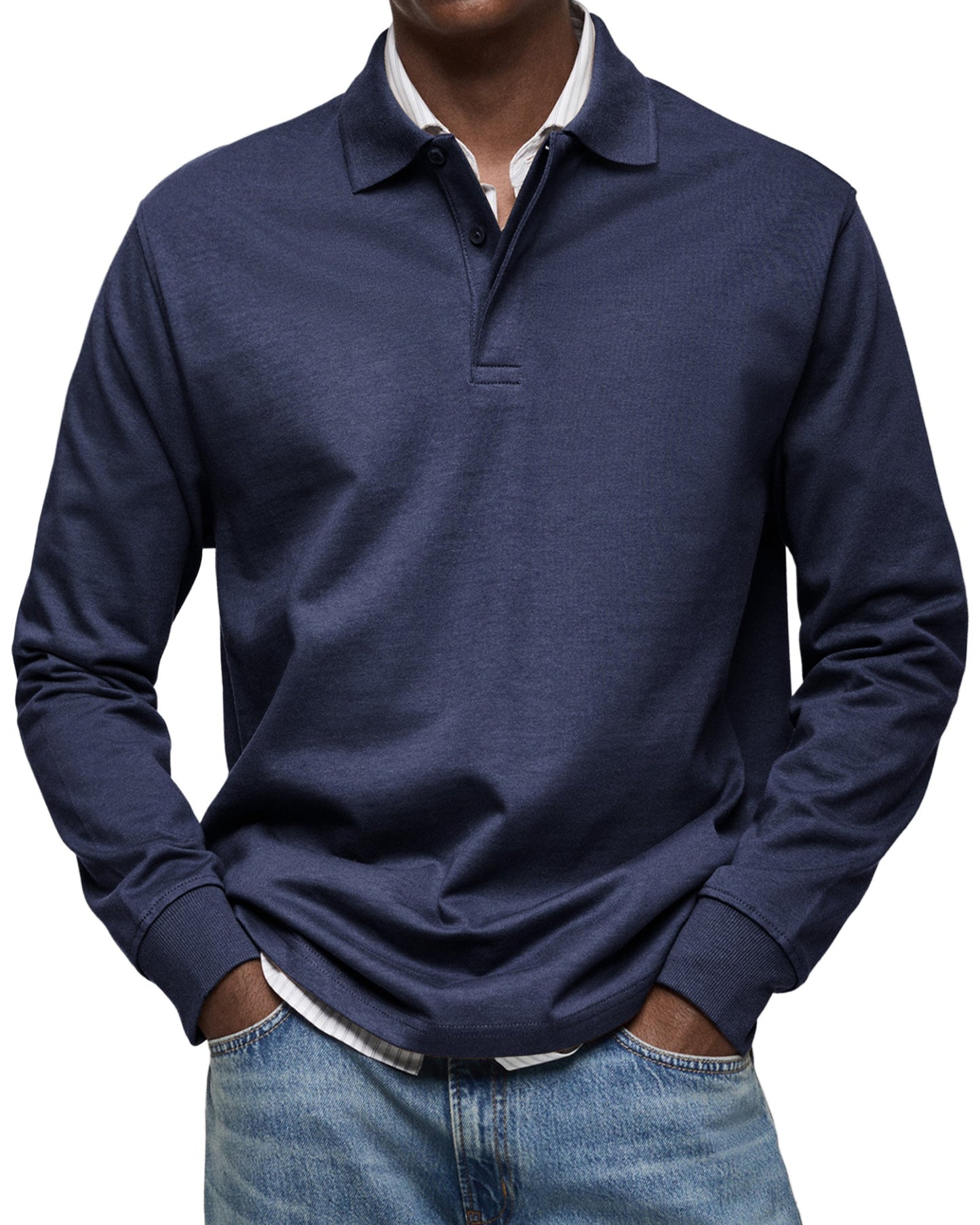 Herren Langarm-Poloshirt mit Knopfleiste – Klassisch, Bequem & Vielseitig