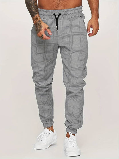 Henry | Herren Jogginghose mit Karomuster | Bequeme Freizeithose mit Kordelzug