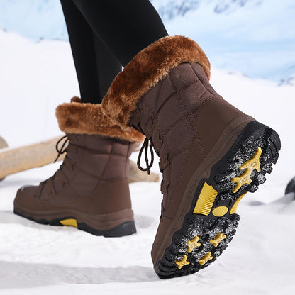 Damen Winterstiefel Braun | Wasserfest, Warm & Rutschfest für Kalte Tage