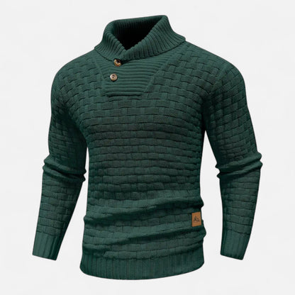Jasper | Herren Strickpullover mit Knopfleiste – Klassischer Winterpullover in Solider Farbe