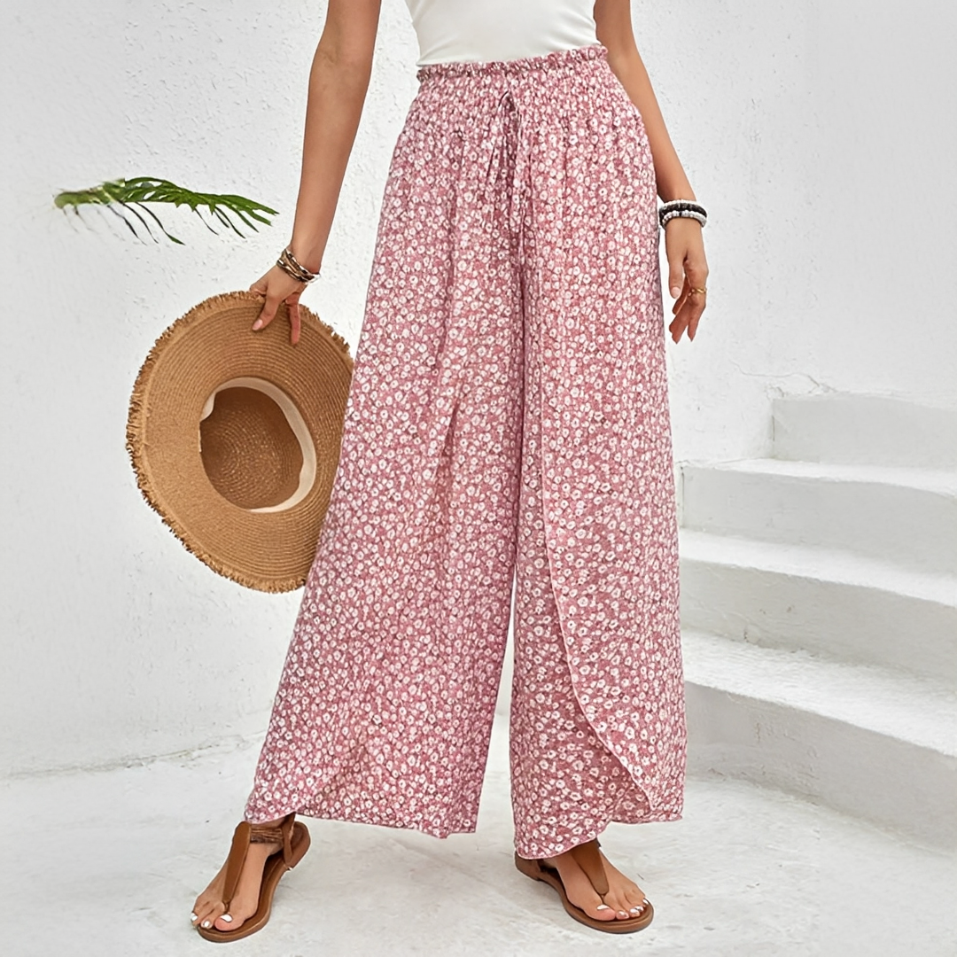 Damen Sommerhose mit Kordelzug und elastischen Bündchen – Leichte Freizeithose für Alltag und Urlaub