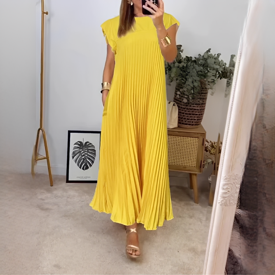 Damen Sommerkleid lang – Luftiges Kleid mit fließender Passform für Alltag, Urlaub und Events