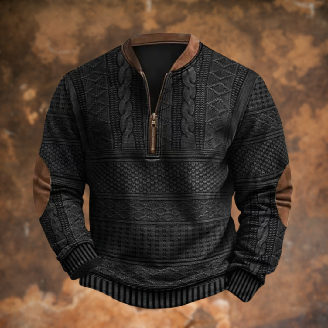 Herren Strickpullover mit halbem Reißverschluss | Stylischer Pullover für kühle Tage