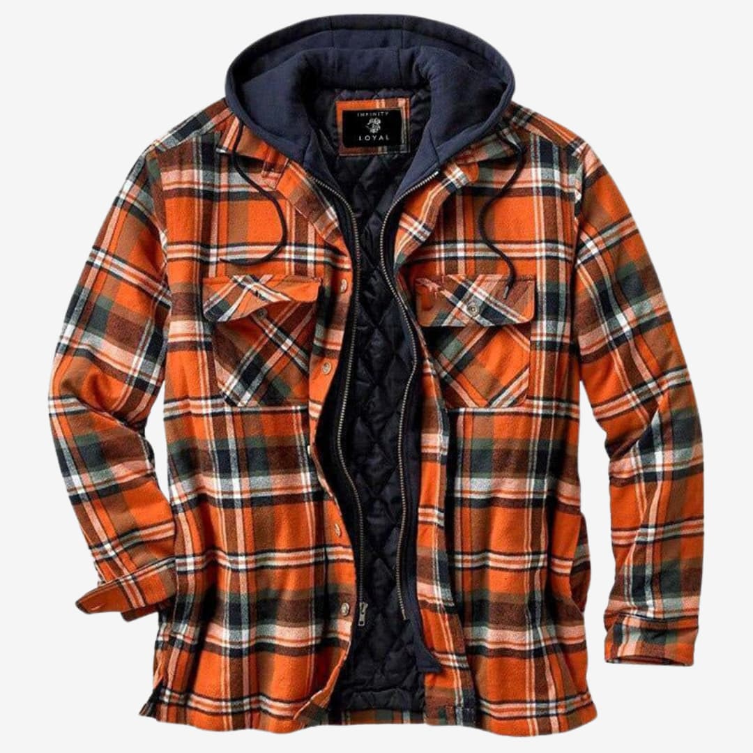 Flanelljacke Herren mit Kapuze & Fleecefutter | Warm, Lässig & Outdoor-Tauglich