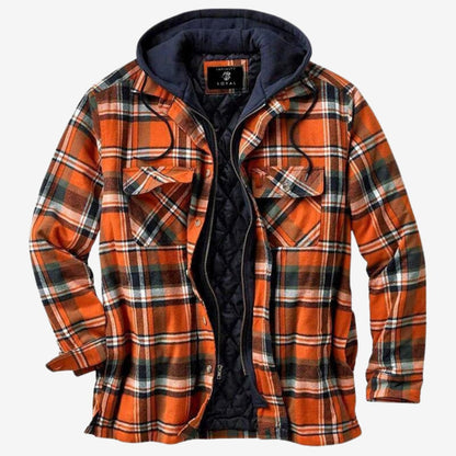 Flanelljacke Herren mit Kapuze & Fleecefutter | Warm, Lässig & Outdoor-Tauglich