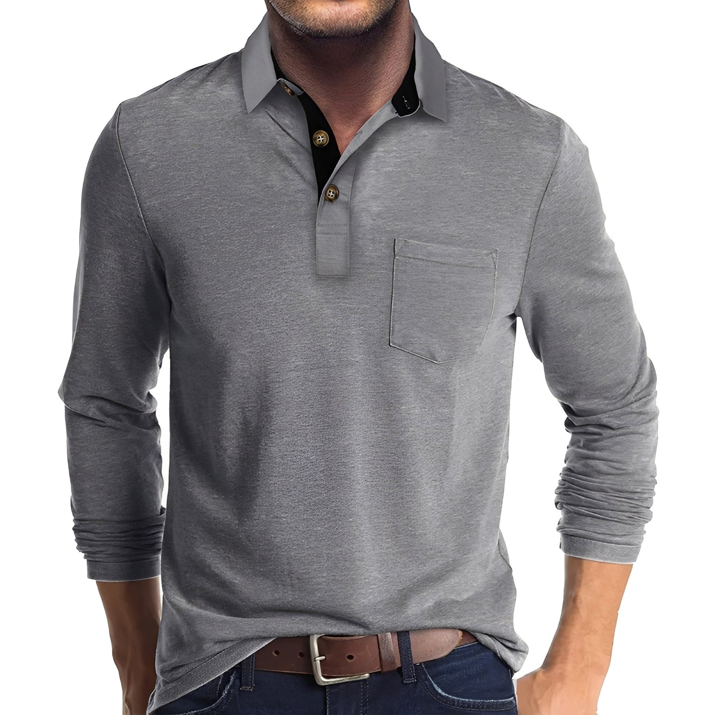 Herren Langarm-Poloshirt – Lässig, Komfortabel & Vielseitig für Alltag & Freizeit