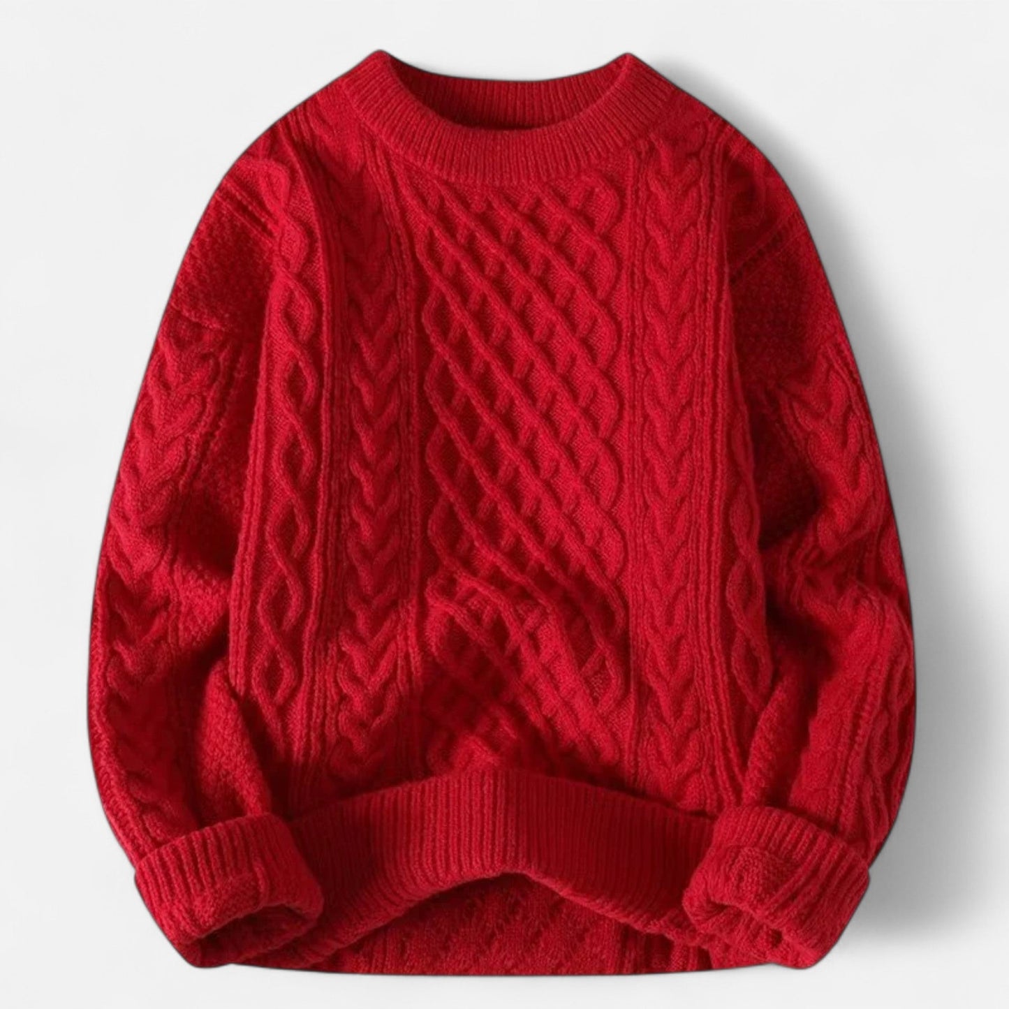 Herren Knit-Pullover mit Strukturiertem Zopfmuster – Klassisch, Warm & Vielseitig für Alltag & Office