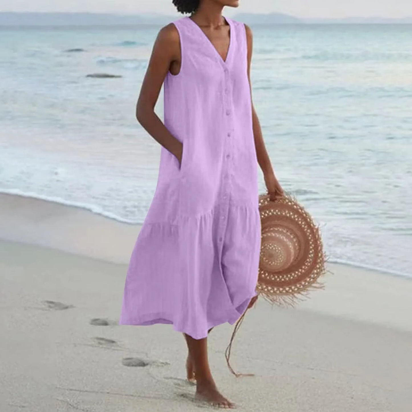 Damen Sommer-Top mit V-Ausschnitt – Elegant, Ärmellos & Vielseitig