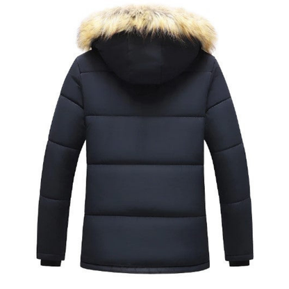 Dexter | Herren Winterparka warm gefüttert mit abnehmbarer Fellkapuze | Elegante Winterjacke gefüttert