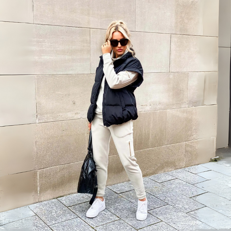 Halwina | Damen Kurzweste mit Stehkragen | Gefüttert & Reißverschluss