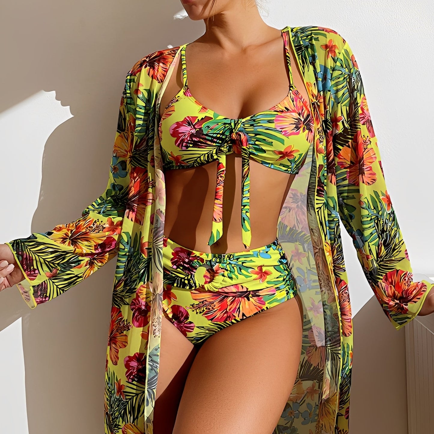 Damen Bikini Set mit Rock – High-Waist Set für stilvolle Strandlooks