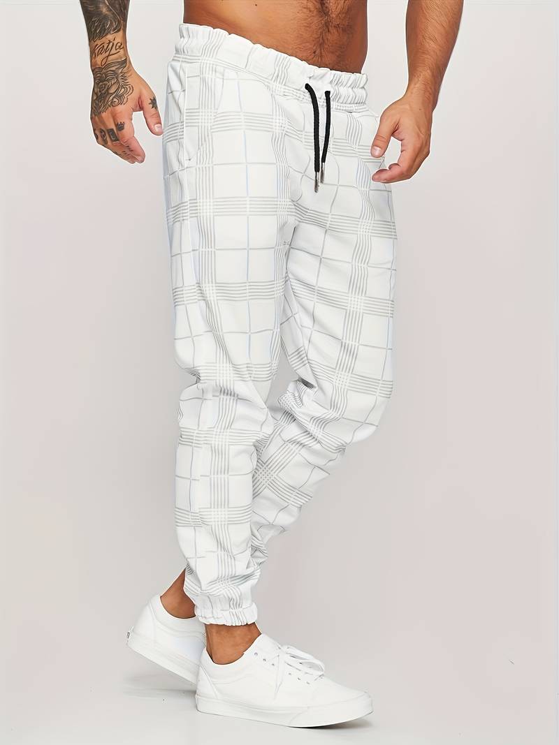 Henry | Herren Jogginghose mit Karomuster | Bequeme Freizeithose mit Kordelzug