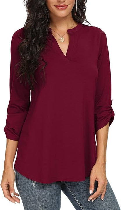 Leichte Bluse mit V-Ausschnitt – Feminin, Luftig & Vielseitig