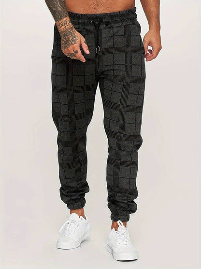 Henry | Herren Jogginghose mit Karomuster | Bequeme Freizeithose mit Kordelzug
