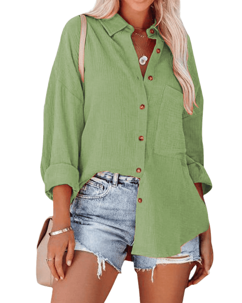 Hennalore | Locker geschnittene Bluse mit Reverskragen & Brusttasche