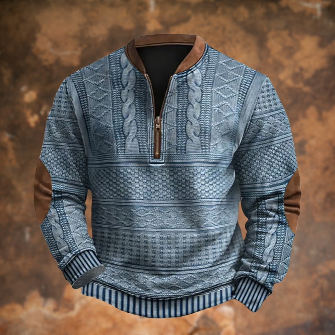 Herren Strickpullover mit halbem Reißverschluss | Stylischer Pullover für kühle Tage