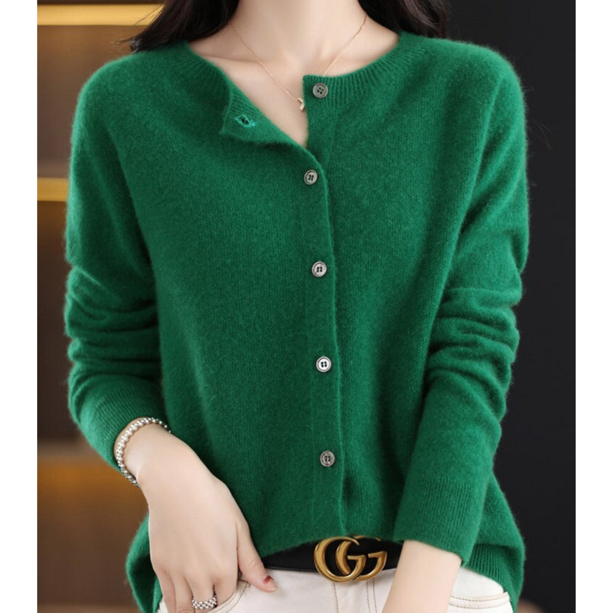 Damen Strickjacke aus Merinowolle und Kaschmir